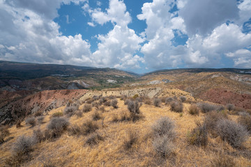 landscape of the Alpujarra de Granada, location near Ugijar (Spain)