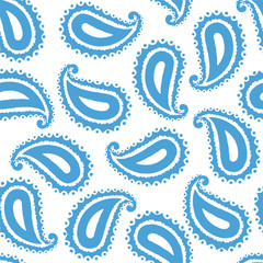 Seamless pattern of beautiful paisley cucumbers Turkish, Indian, Persian, Mexican, African. Vector illustration