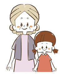 祖母と孫-笑顔