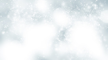 white snow blur abstract background. Bokeh Christmas blurred beautiful shiny Christmas lights