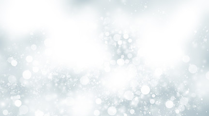 white snow blur abstract background. Bokeh Christmas blurred beautiful shiny Christmas lights