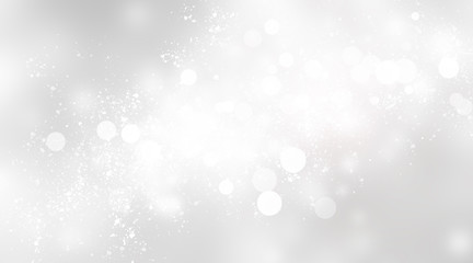 white snow blur abstract background. Bokeh Christmas blurred beautiful shiny Christmas lights