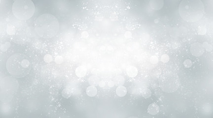 white snow blur abstract background. Bokeh Christmas blurred beautiful shiny Christmas lights