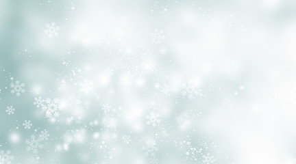 Naklejka na ściany i meble white blur abstract background. bokeh christmas blurred beautiful shiny Christmas lights. Snow background.