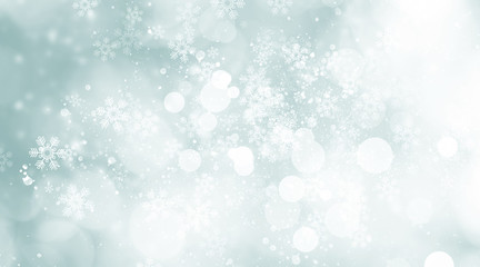 white blur abstract background. bokeh christmas blurred beautiful shiny Christmas lights. Snow background.
