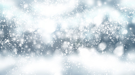 white blur abstract background. bokeh christmas blurred beautiful shiny Christmas lights. Snow background.