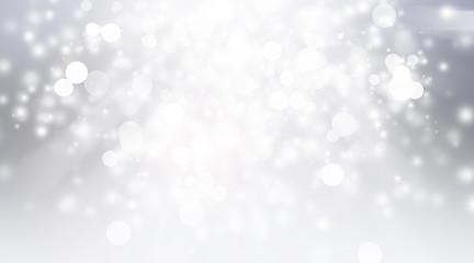 Obraz premium white snow blur abstract background. Bokeh Christmas blurred beautiful shiny Christmas lights