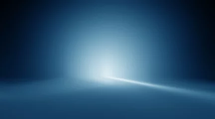 Fotobehang Blue empty room studio gradient with spotlight used for background and display your product © ooddysmile