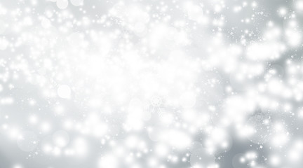 white and gray snow blur abstract background. Grey Bokeh Christmas blurred beautiful shiny Christmas lights