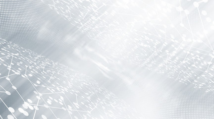 Silver and Gray halftone pattern with white line motion backdrop wallpaper. Clean Grey geometric background.