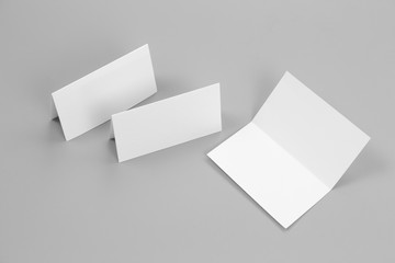 Blank portrait mock-up paper. brochure magazine isolated on gray, changeable background / white paper isolated on gray