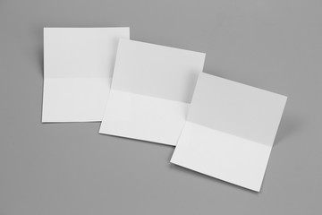 Blank portrait mock-up paper. brochure magazine isolated on gray, changeable background / white paper isolated on gray