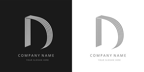 d logo 3d letter modern and creative design - obrazy, fototapety, plakaty