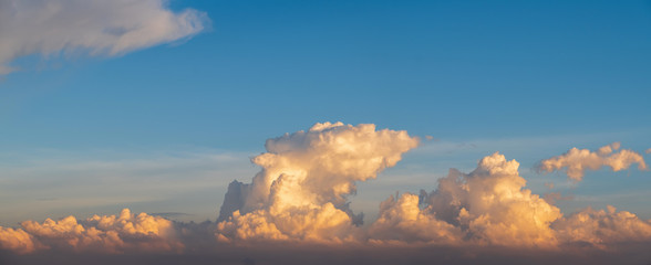 sky cloud blue background panorama, beautiful white, bright weather light simmer