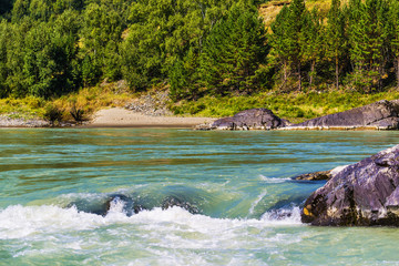 Elandinskaya the rapids on the river Katun. Gorny Altai, Siberia, Russia