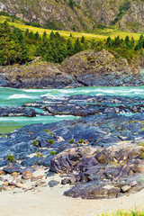 Elandinskaya the rapids on the river Katun. Gorny Altai, Siberia, Russia