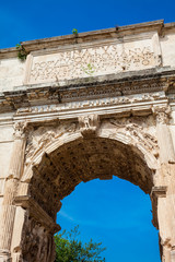 The Arch of Titus located on the Velian Hill in Rome