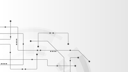 Abstract geometric Circuit connect lines and dots.Simple technology graphic background.Illustration Vector design Network technology and Connection concept.