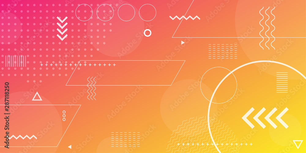 Poster colorful abstract background using minimal geometry as an element.
