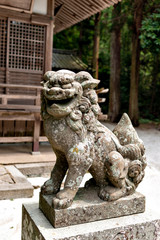 Fototapeta na wymiar Guardian dog of Ohtoshi shrine in Sanda city, Hyogo, Japan