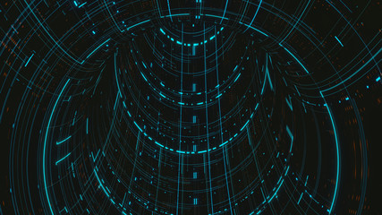 Fototapeta premium 3D Rendering of abstract fast moving stripe lines with glowing data light flare. High speed motion blur. Concept of leading in business, Hi tech products, warp speed science, technology background