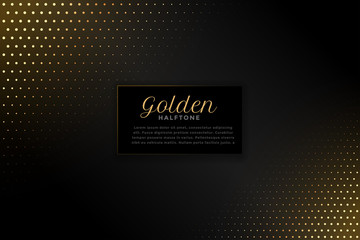 black background with golden halftone pattern design