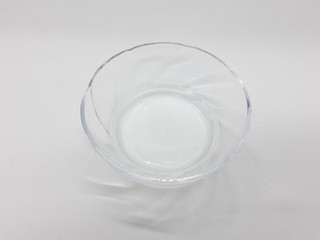 Transparent Dish Plate Bowl for Kitchen Cafe Restaurant Utensils in White Isolated Background