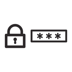 password,protection icon vector design template