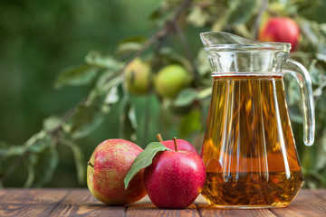 apple juice in glass jug