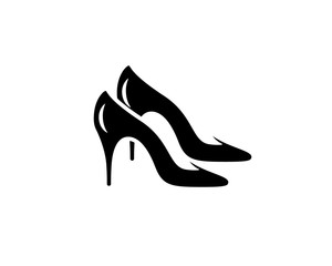 Female shoes isolated icon on a white background.