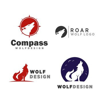 wolf animal logo and icon template