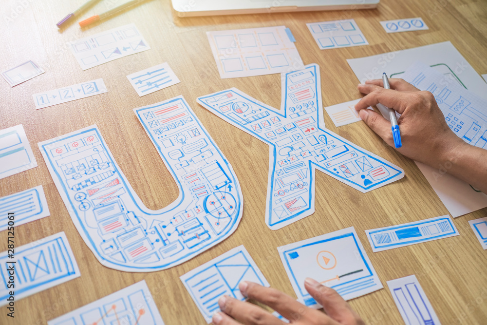 Poster ux designer creative prototype graphic planning application development for web mobile phone . user 
