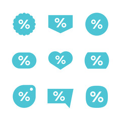 Percent sign, vector sale sticker and tag