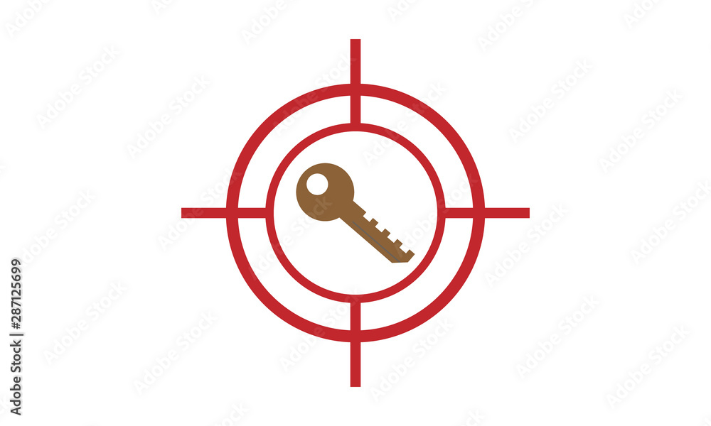 Aufkleber target keyword icon for seo and keyword optimization