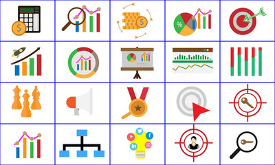 Set of SEO icon for search engine optimization services