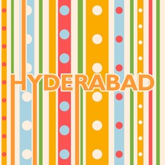 Image relative to India travel theme. Hyderabad city name in geometry style design. Creative vintage typography poster concept.