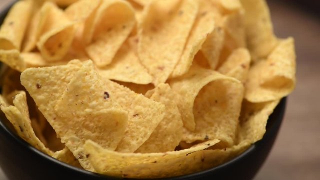 Bowl of corn tortilla chips and salsa