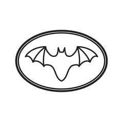 graphic logo of a bat in an oval