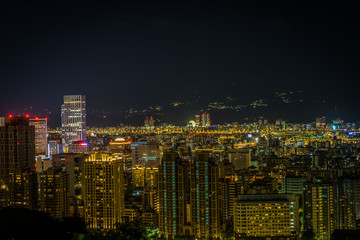 Naklejka premium 台北の象山から見える台北の夜景