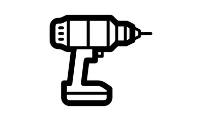Drill machine icon for construction and power tools