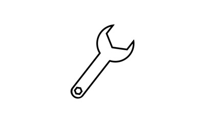 wrench icon , flat style graphical symbol	