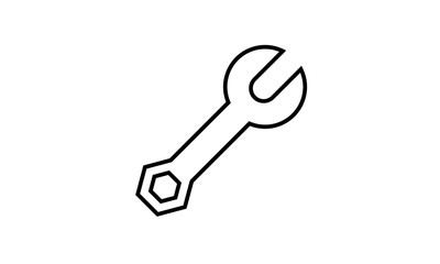 wrench icon , flat style graphical symbol	