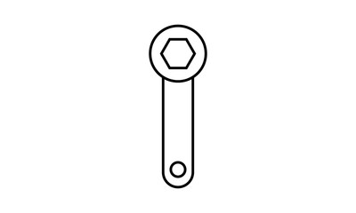 wrench icon , flat style graphical symbol	