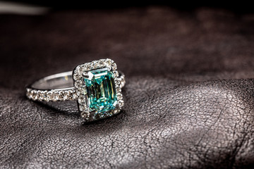 Ring with blue diamonds