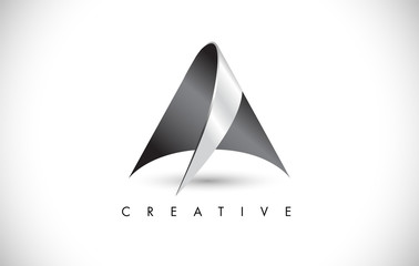 A Letter 3d Modern Trendy Design Logo. Letter A Icon Logo with 3D Look
