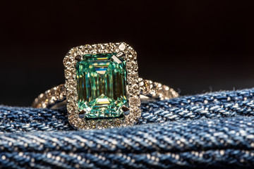 Emerald Ring on Jeans