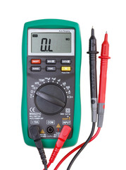 Digital multimeter isolated on white