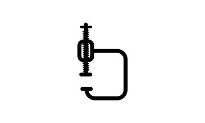 C-clamp icon for securing and construction work