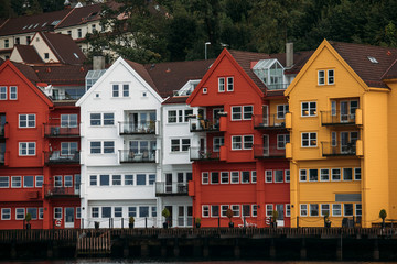Fototapeta na wymiar Colorful houses in Bergen, Norway