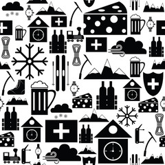 switzerland seamless pattern background icon.